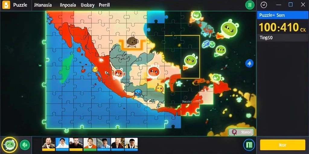 gogorejeki - Tangkapan layar level menantang yang penuh warna.